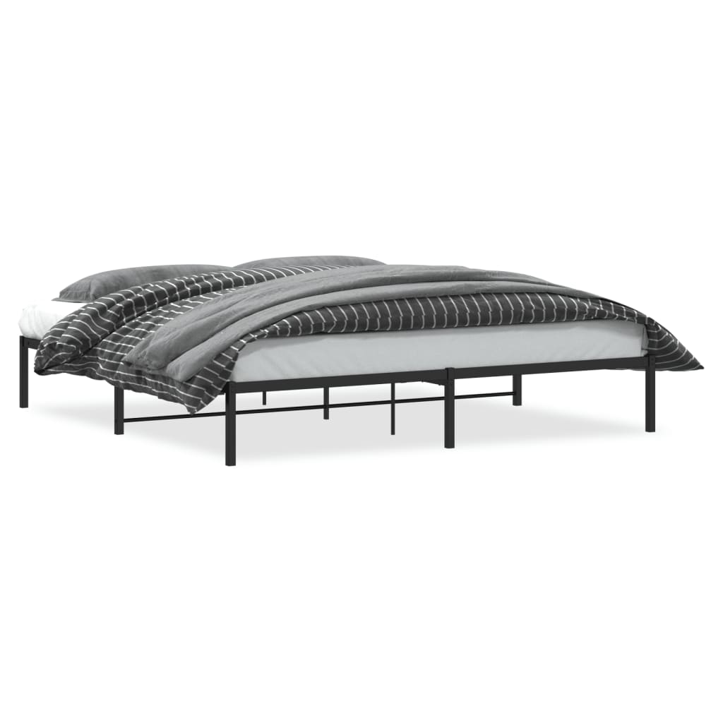 Cadre de lit métal noir 193x203 cm Lits & cadres de lit vidaXL   