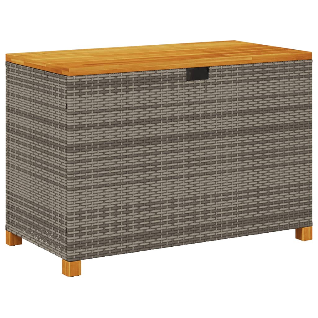 Boîte de rangement de jardin gris résine tressée bois d'acacia Coffres de jardin vidaXL   