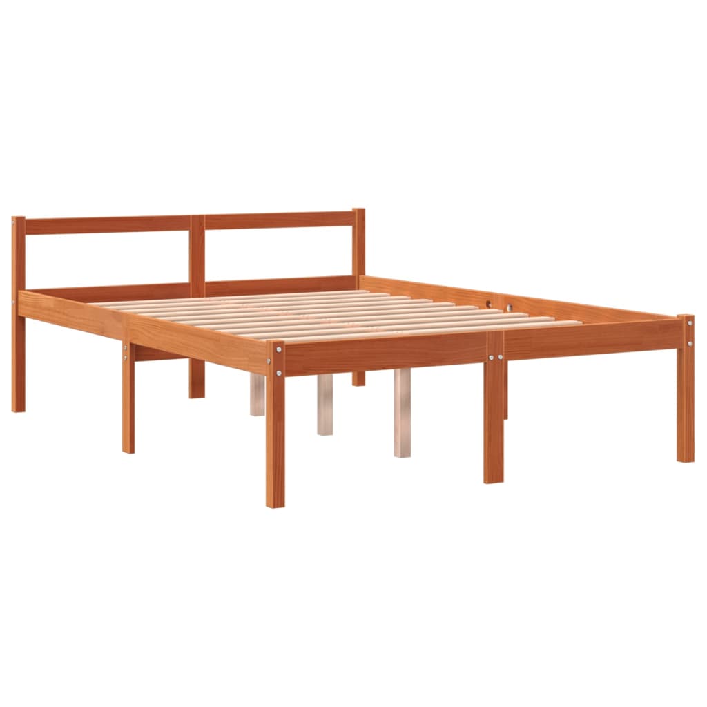 Lit pour personne âgée cire marron 120x200cm bois de pin massif Lits & cadres de lit vidaXL   
