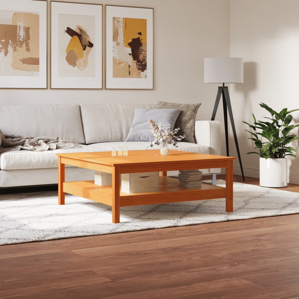 Table basse cire marron 100x100x40 cm bois massif de pin Tables basses vidaXL   