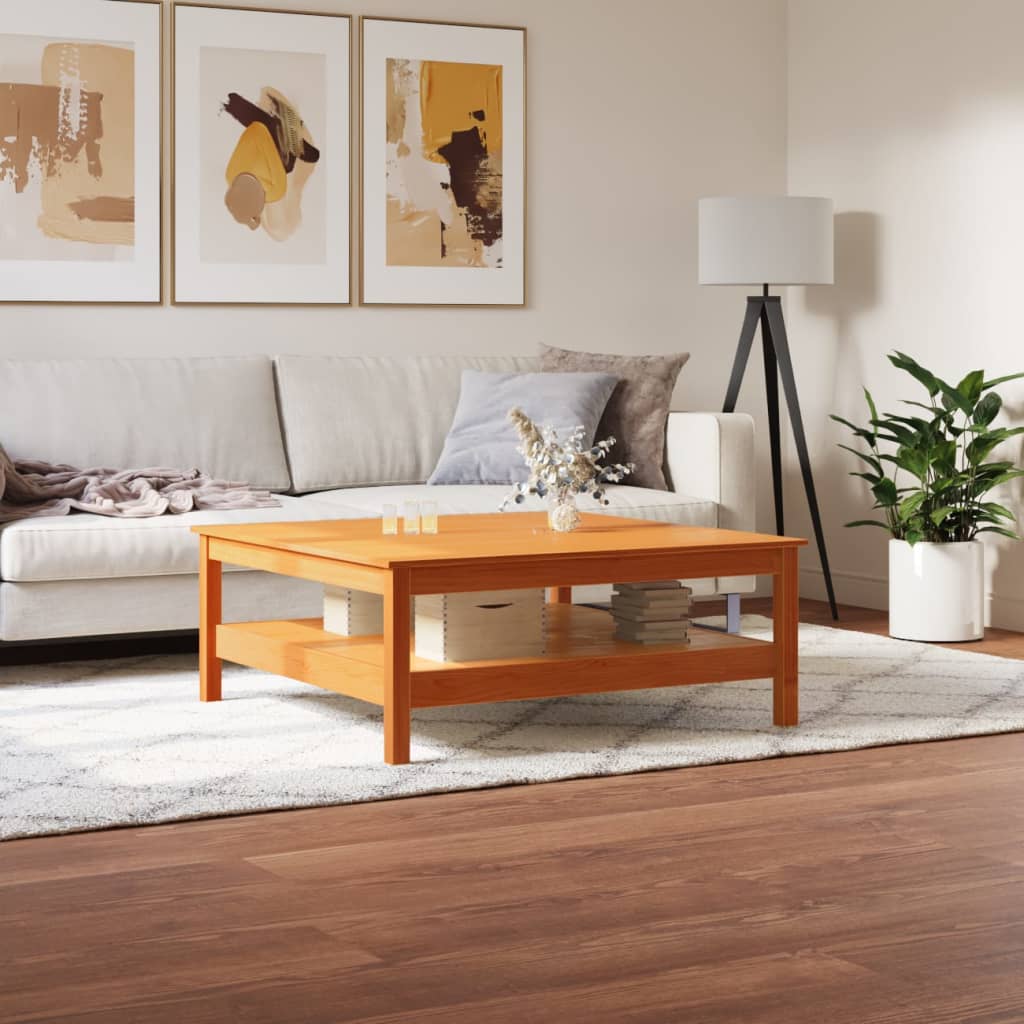 Table basse cire marron 100x100x40 cm bois massif de pin Tables basses vidaXL   