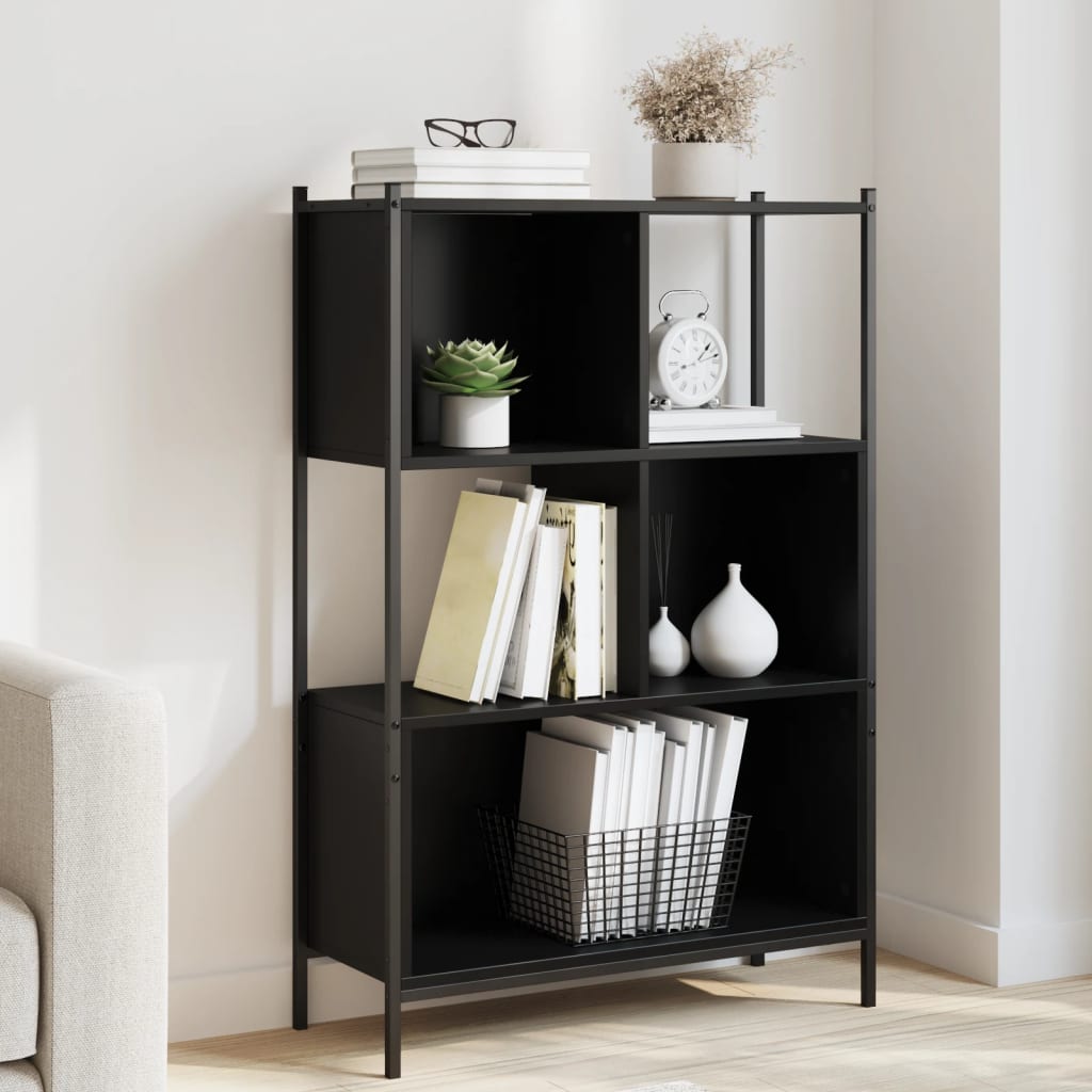 Bibliothèque noir 72x28x109 cm bois d'ingénierie Bibliothèques vidaXL   