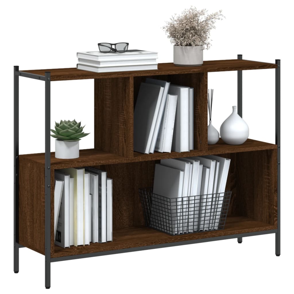 Bibliothèque chêne marron 102x28x77,5 cm bois d'ingénierie Bibliothèques vidaXL   