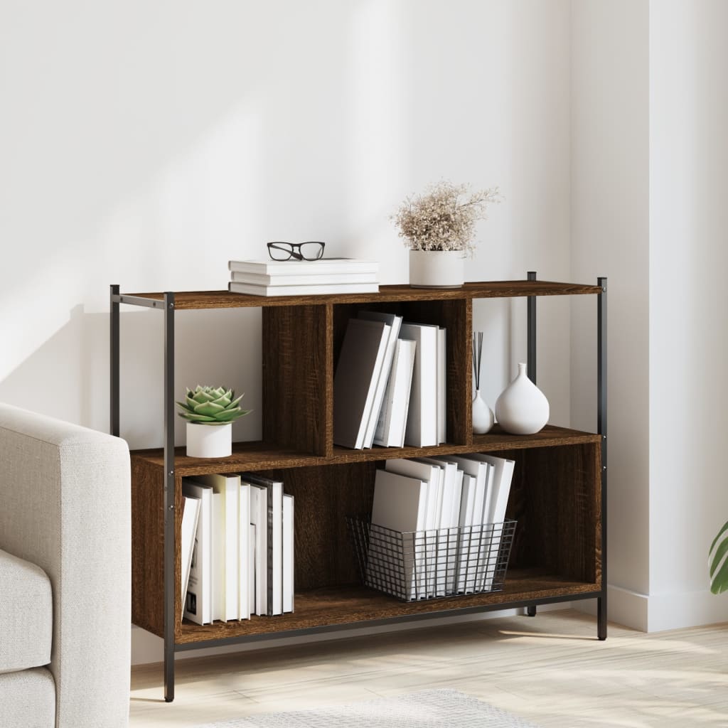 Bibliothèque chêne marron 102x28x77,5 cm bois d'ingénierie Bibliothèques vidaXL   