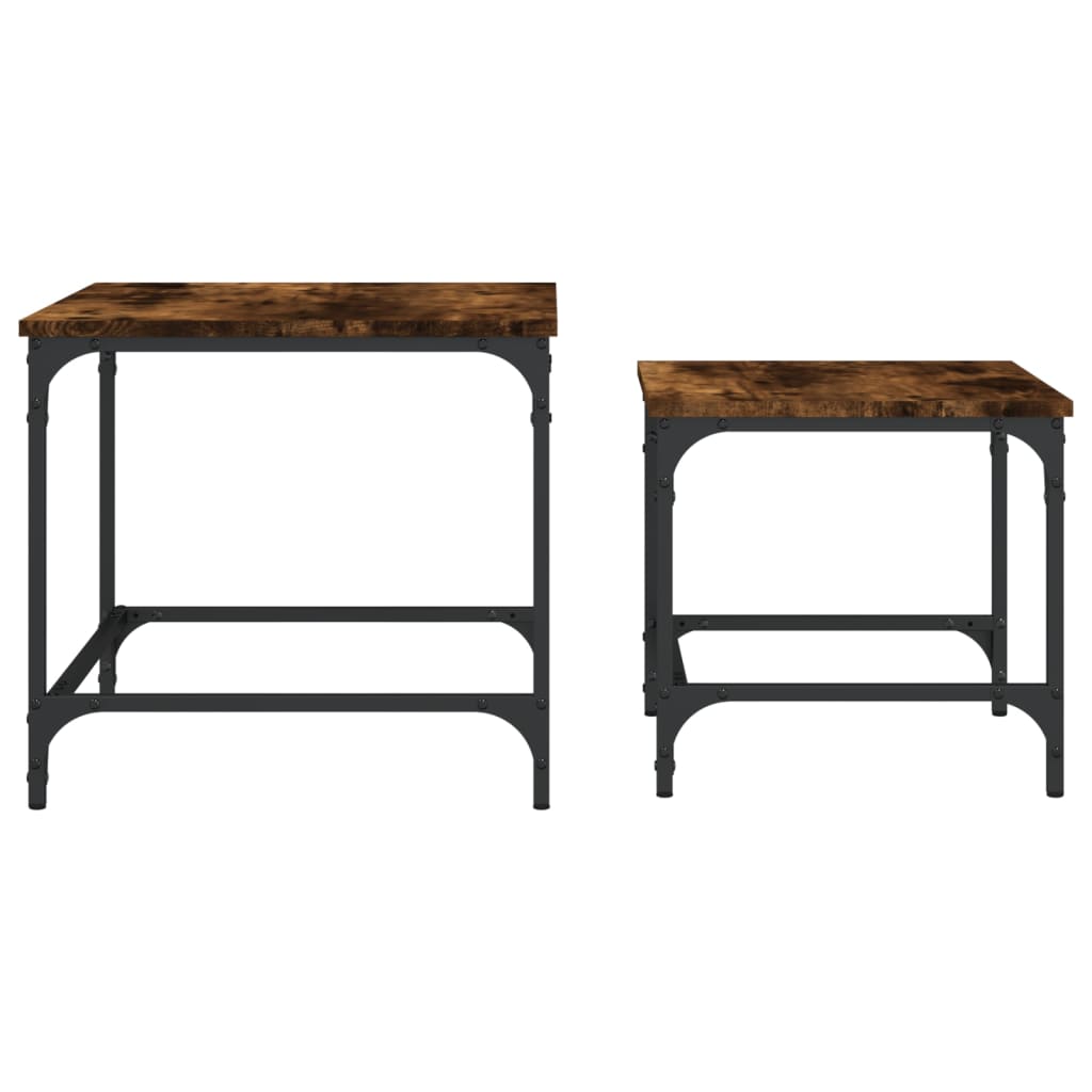 Tables basses gigognes 2 pcs chêne fumé bois d'ingénierie Tables basses vidaXL   
