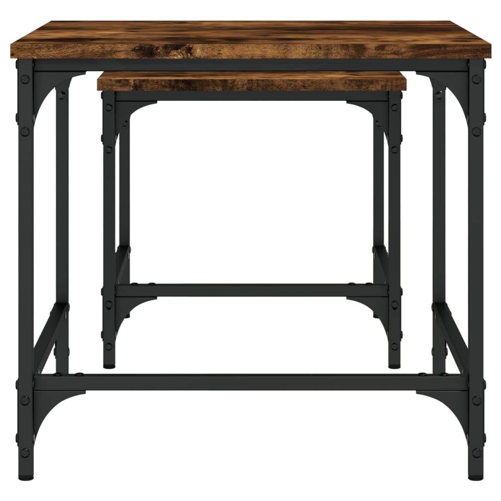 Tables basses gigognes 2 pcs chêne fumé bois d'ingénierie Tables basses vidaXL   