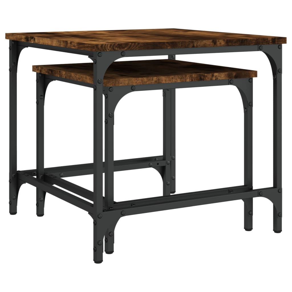 Tables basses gigognes 2 pcs chêne fumé bois d'ingénierie Tables basses vidaXL   