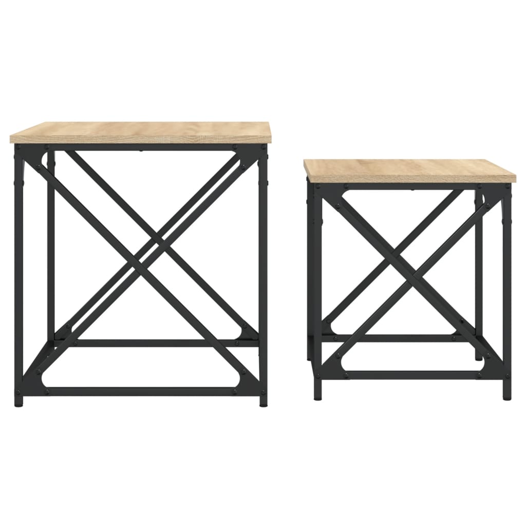 Tables basses gigognes 2 pcs chêne sonoma bois d'ingénierie Tables basses vidaXL   