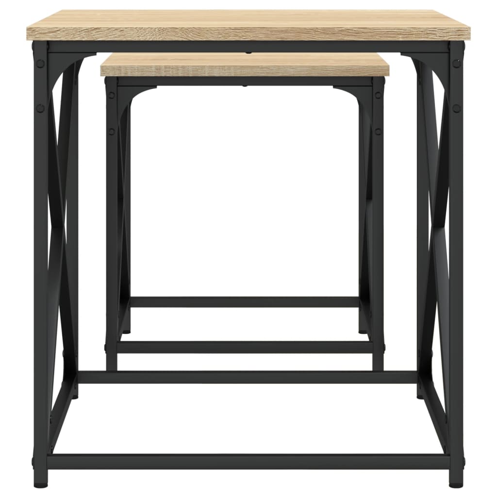 Tables basses gigognes 2 pcs chêne sonoma bois d'ingénierie Tables basses vidaXL   