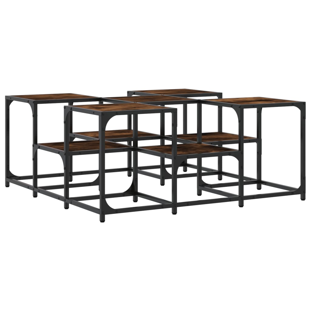 Table basse chêne fumé 91x91x40 cm bois d'ingénierie Tables basses vidaXL   