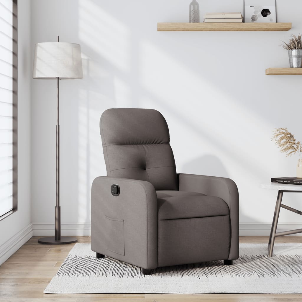 Fauteuil inclinable Taupe Tissu Fauteuils vidaXL   