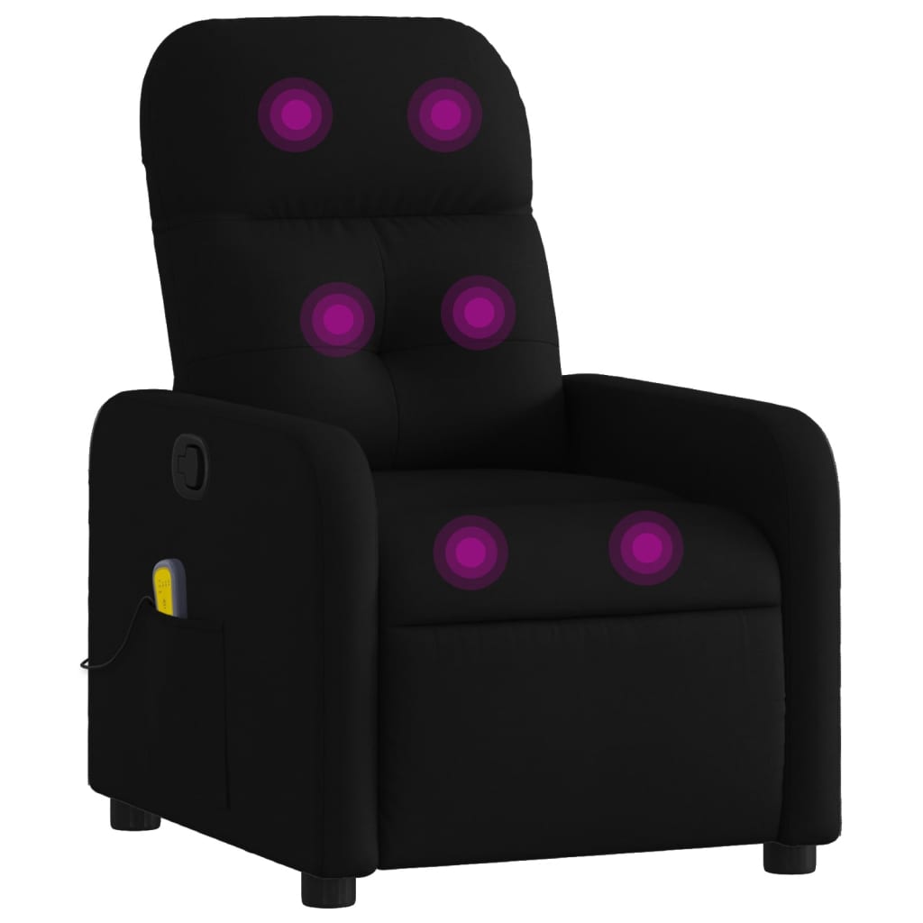 Fauteuil de massage inclinable Noir Tissu Fauteuils vidaXL   