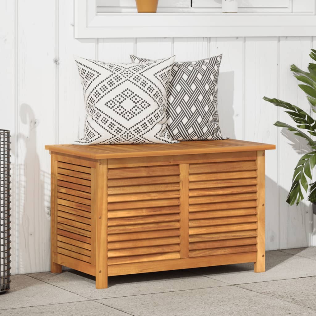 Boîte de rangement de jardin persiennes 90x50x56 cm bois acacia Coffres de jardin vidaXL   
