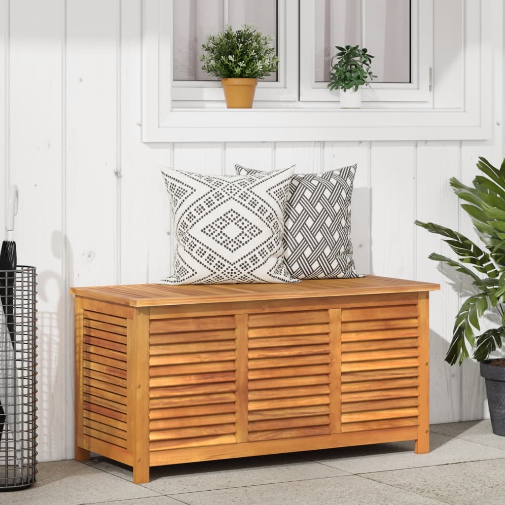 Boîte de rangement de jardin persiennes 113x50x56cm bois acacia Coffres de jardin vidaXL   