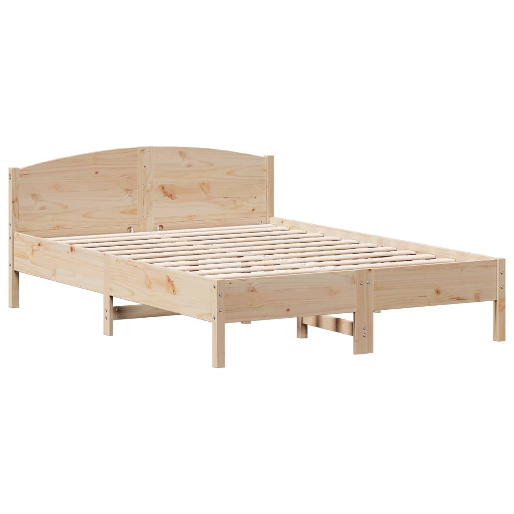 Cadre de lit avec tête de lit 140x200 cm bois de pin massif Lits & cadres de lit vidaXL   