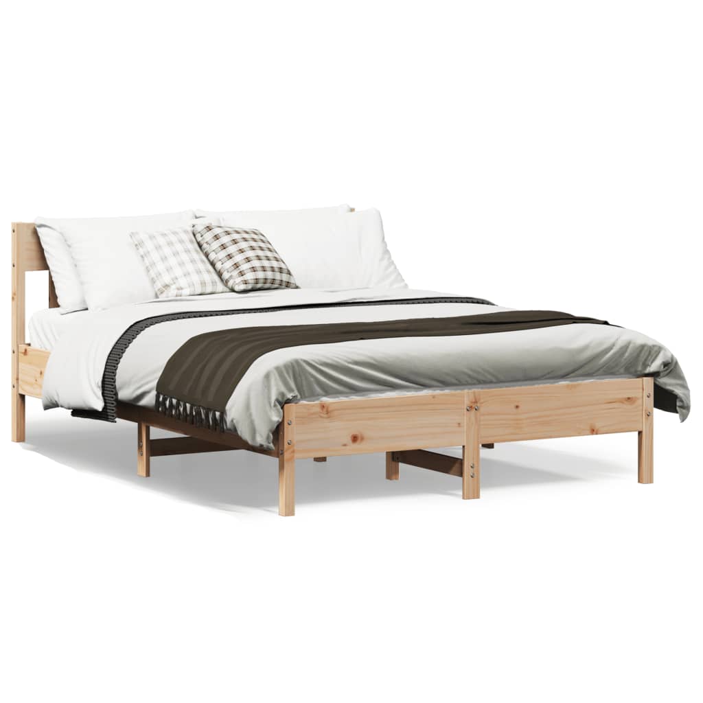 Cadre de lit avec tête de lit 150x200 cm bois de pin massif Lits & cadres de lit vidaXL   