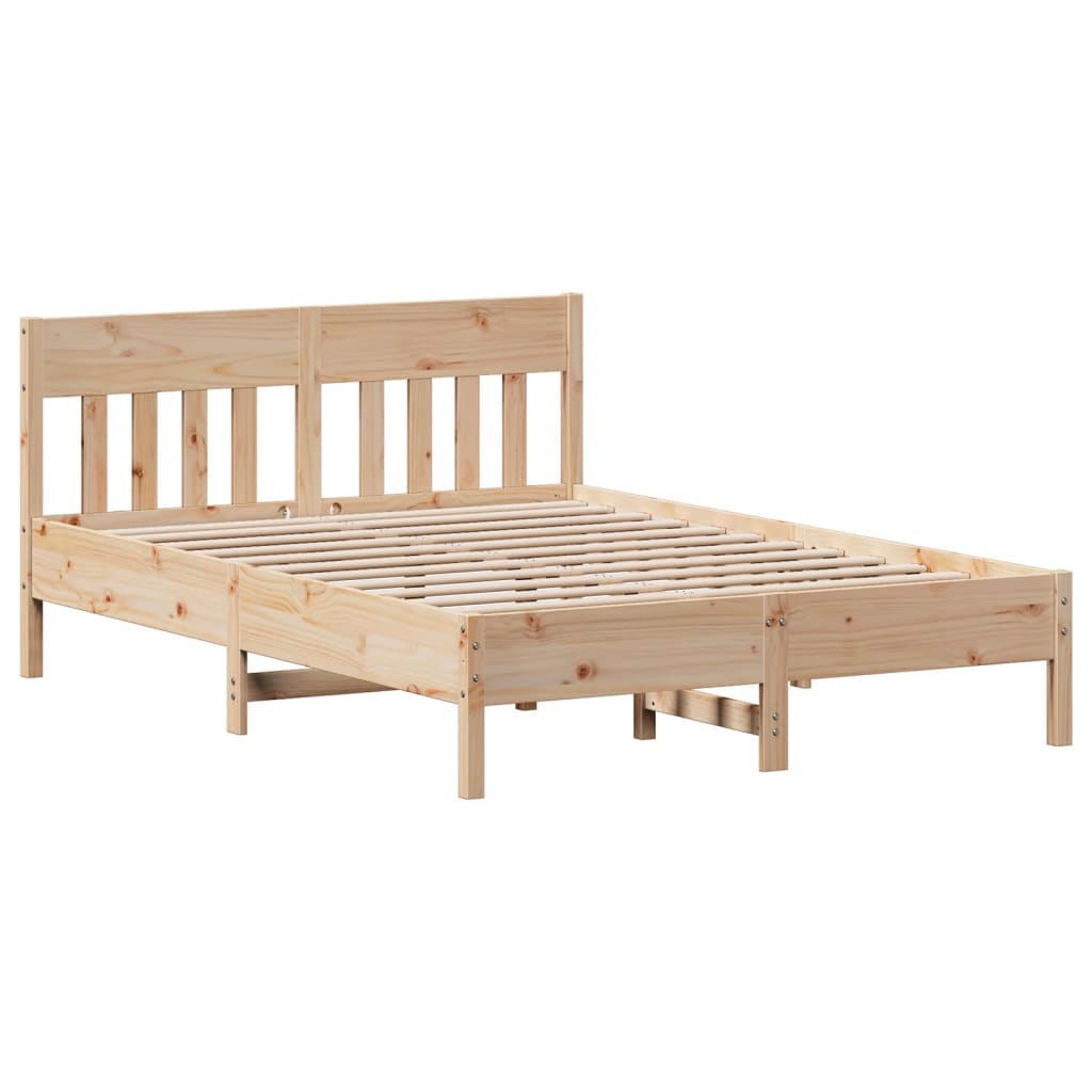 Cadre de lit avec tête de lit 140x200 cm bois de pin massif Lits & cadres de lit vidaXL   