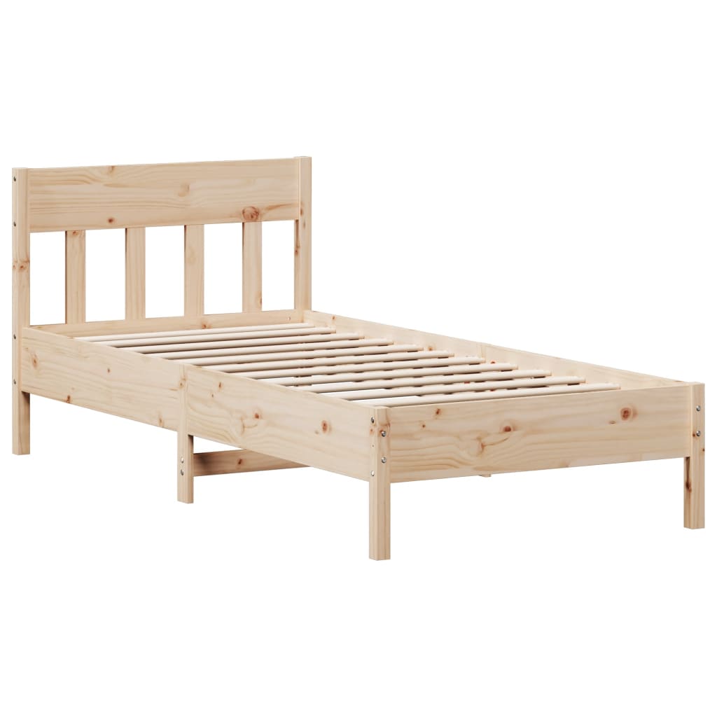 Cadre de lit avec tête de lit 90x200 cm bois de pin massif Lits & cadres de lit vidaXL   