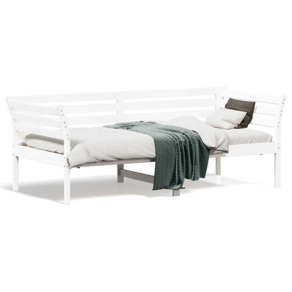 Lit de jour Blanc 75x190 cm Bois de pin massif Lits & cadres de lit vidaXL   